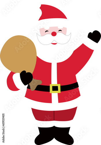 Santa Claus carrying gift bag