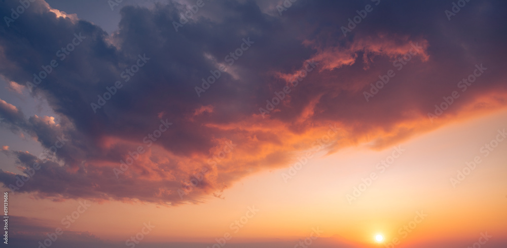 Beautiful colorful sunset sky textures for sky replacement 