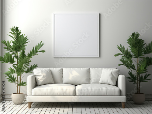 Poster mock up closeup in white room 3d , Mockups Design 3D, High-quality Mockups, Generative Ai