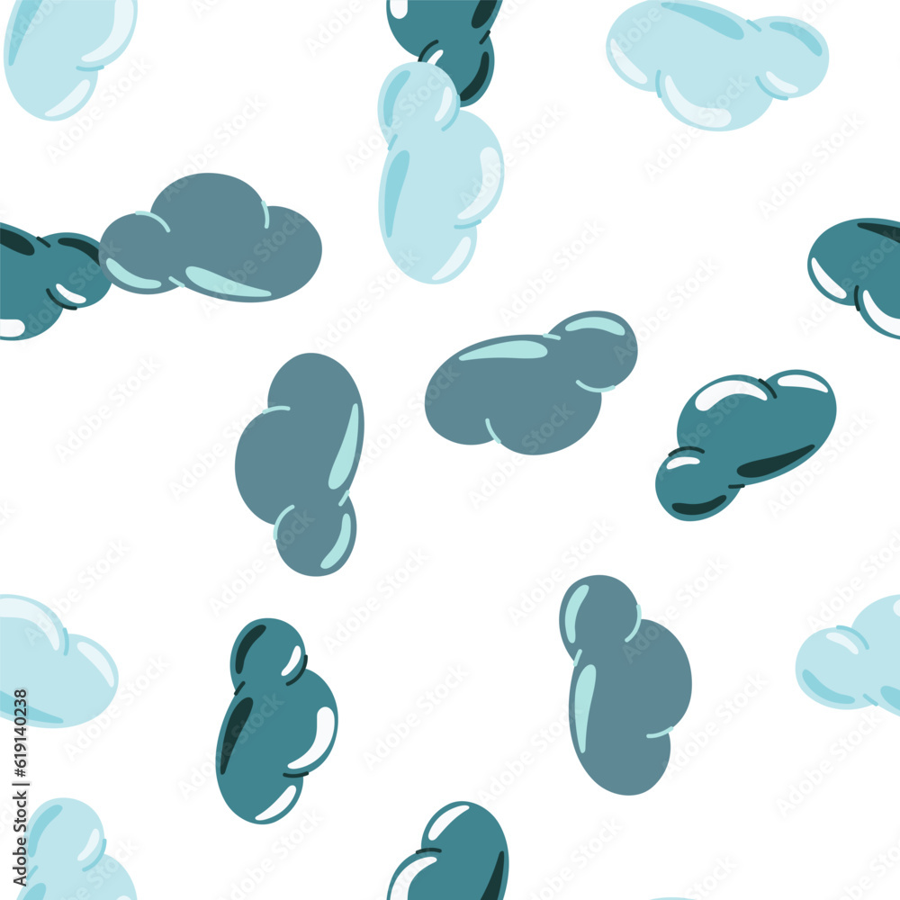 Simple clouds seamless pattern. Primitive art. Simple clouds seamless pattern. Primitive art.