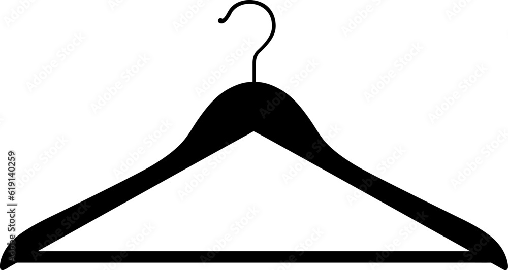 Wooden coat hanger in simple style. Coat hanger icon. Wooden coat hanger in simple style. Coat hanger icon.