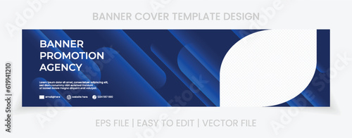 blue banner abstract background linkedin cover social media template vector design