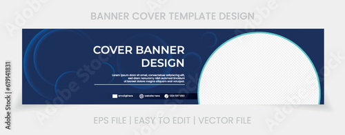 blue banner abstract background linkedin cover social media template vector design
