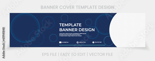 blue banner abstract background linkedin cover social media template vector design