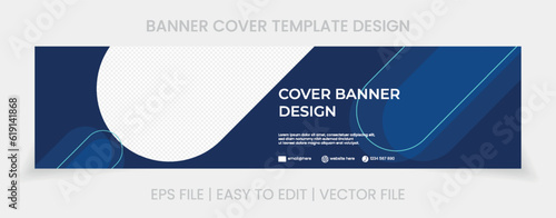 blue banner abstract background linkedin cover social media template vector design