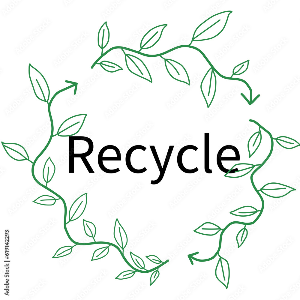 recycle frame with leaves