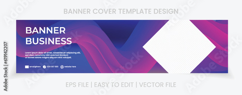 blue banner abstract background linkedin cover social media template vector design