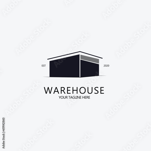 logo warehouse line art logo vector concept illustration template design. icon home design