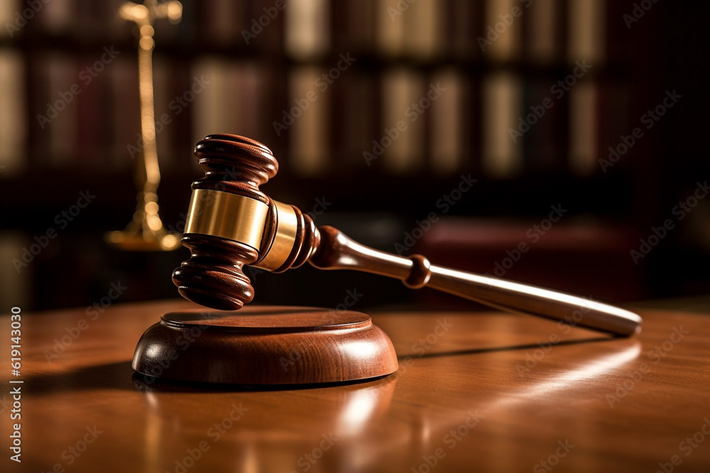 Judge gavel on a wooden desk.Generative Ai. Judge gavel on a wooden desk.Generative Ai.