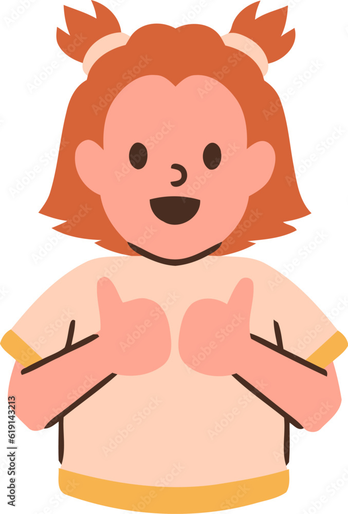 Obraz premium Cute Girl Thumbs Up