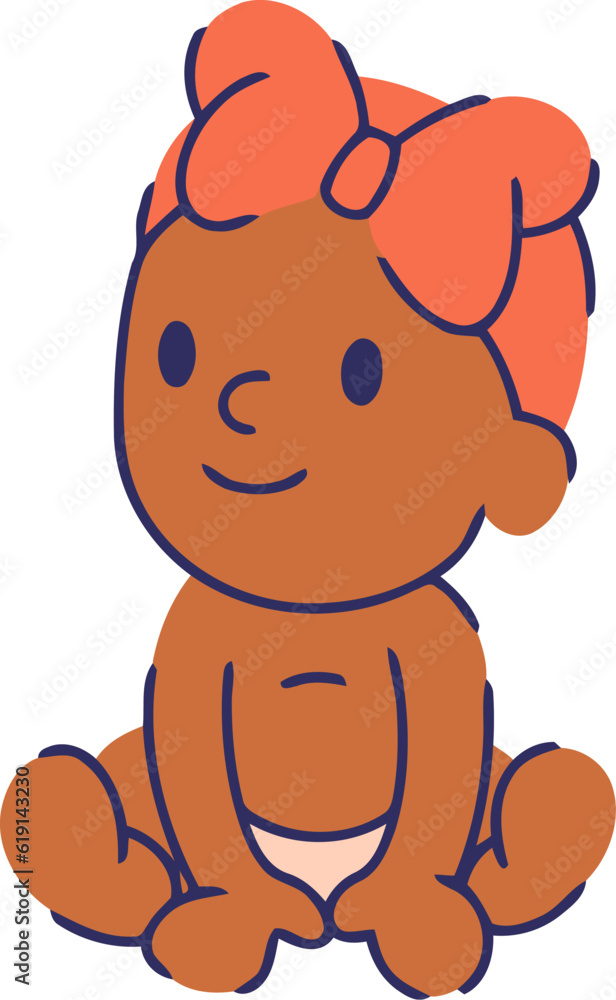 Naklejka premium Cute Baby with Ribbon