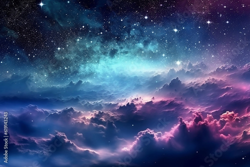 Abstract space art of nebulae.Generative Ai. © Inlovehem