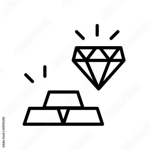 Value Business and Finance icon with black outline style. goal, target, strategy, vision, concept, integrity, quality. Vector illustration
