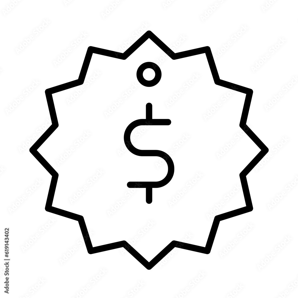 Price Business and Finance icon with black outline style. money, business, payment, commerce, bank, finance, cash. Vector illustration