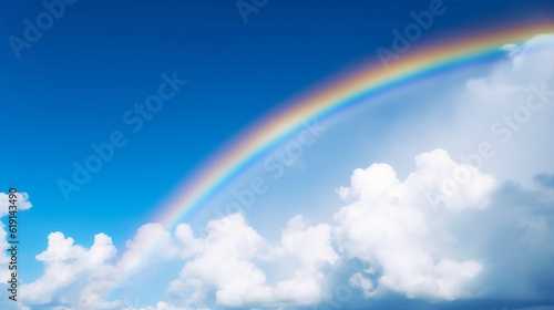Beautiful rainbow with cloud.Generative Ai. © Inlovehem