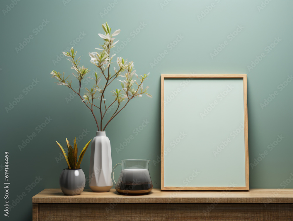 Mock Up poster frame Interior Background, Mockups Design 3D, High-quality Mockups, Generative Ai Mock Up poster frame Interior Background, Mockups Design 3D, High-quality Mockups, Generative Ai