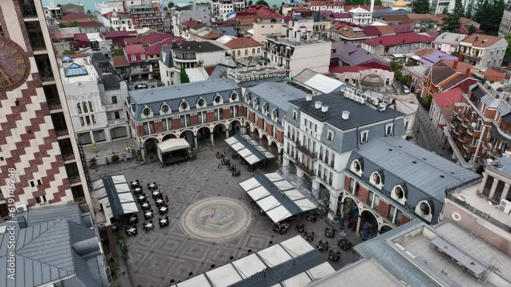 Aerial view of Piazza Batumi in the center of city. Cityscape of Batumi city Aerial view of Piazza Batumi in the center of city. Cityscape of Batumi city