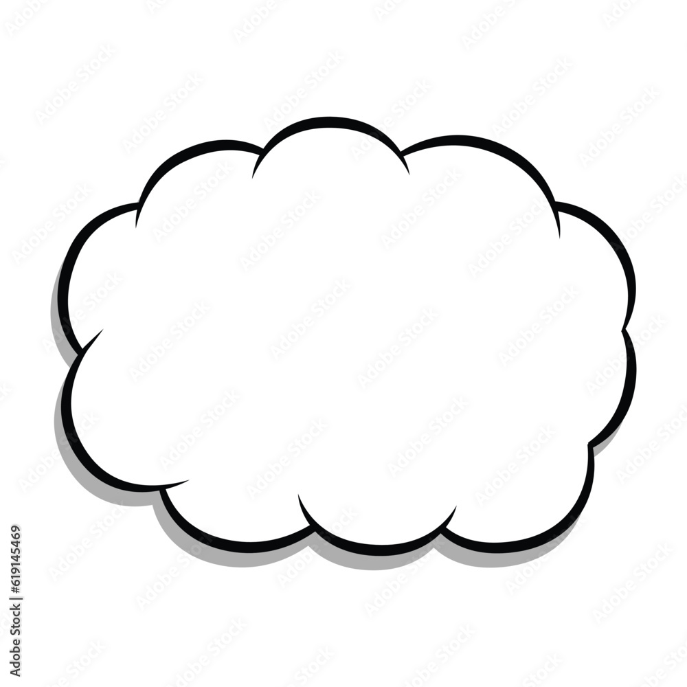 Trendy think bubble in flat style. Cloud line art. Vector illustration
