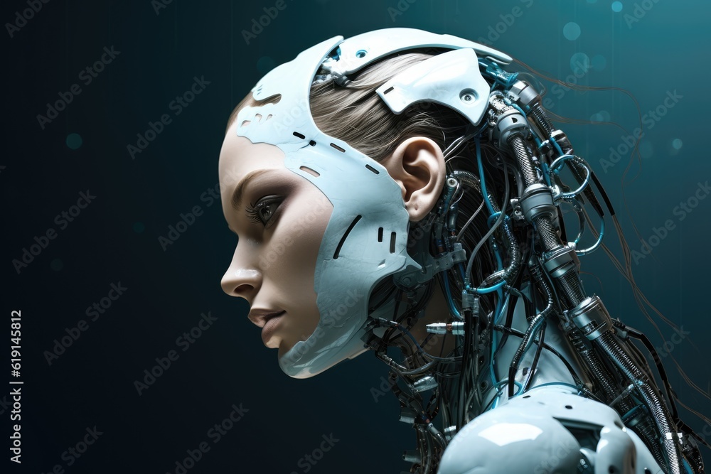 3d render of the cyborg, AI, robot 3d render of the cyborg, AI, robot