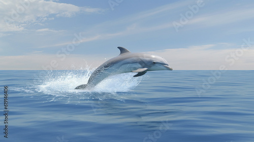 dolphin jumping out of water HD 8K wallpaper Stock Photographic Image