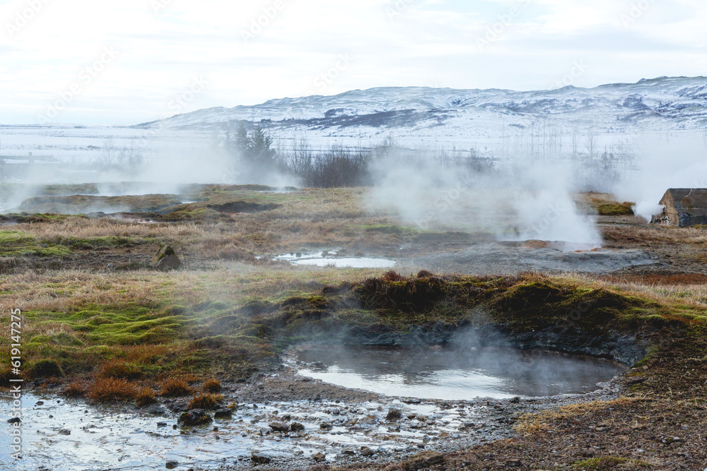 Site touristique de Geysir en Islande.