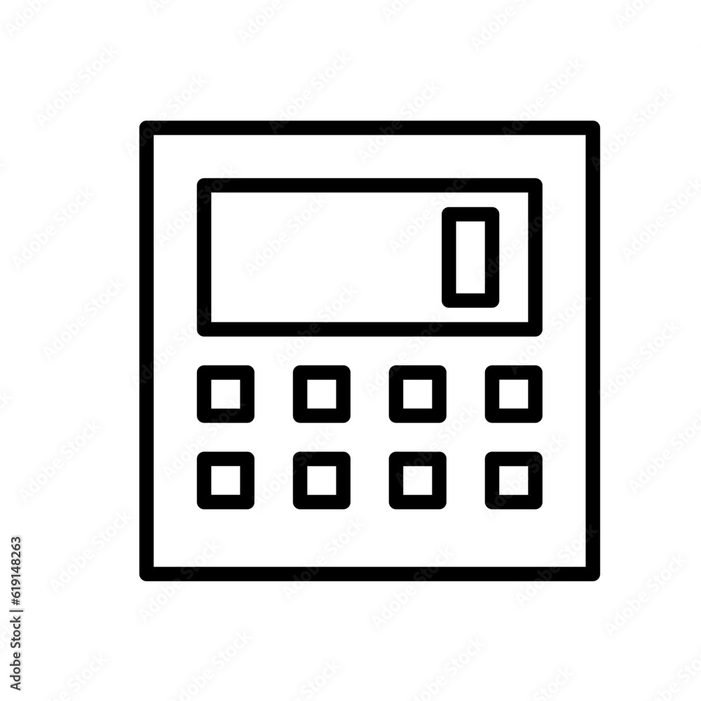 Calculator Business and Finance icon with black outline style. accounting, money, concept, calculation, button, mathematics, digital. Vector illustration Calculator Business and Finance icon with black outline style. accounting, money, concept, calculation, button, mathematics, digital. Vector illustration