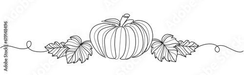 Line art vector illustration of pumpkin