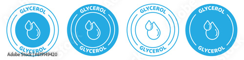 Glycerol vector icon set in blue color. photo