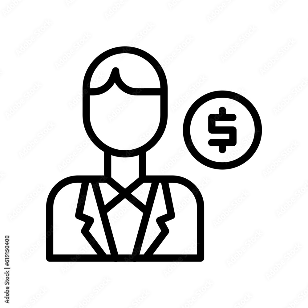 Businessman Business and Finance icon with black outline style. people, manager, management, teamwork, human, person, man. Vector illustration Businessman Business and Finance icon with black outline style. people, manager, management, teamwork, human, person, man. Vector illustration