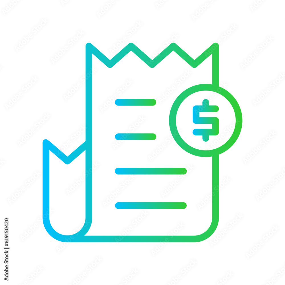 Business and Finance icon with green and blue gradient outline style. money. Vector illustration Business and Finance icon with green and blue gradient outline style. money. Vector illustration