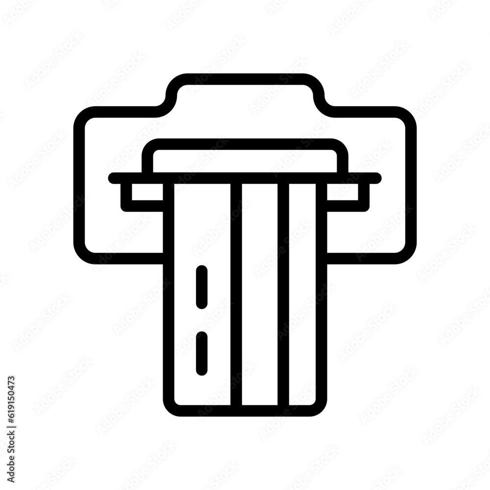 ATM Business and Finance icon with black outline style. card, dollar, commerce, technology, pay, transfer, service. Vector illustration ATM Business and Finance icon with black outline style. card, dollar, commerce, technology, pay, transfer, service. Vector illustration