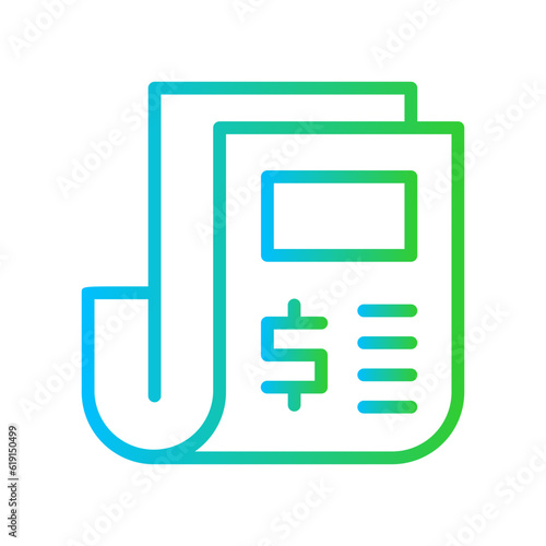 Newslatter Business and Finance icon with green and blue gradient outline style. news, media, press, article, paper, information, daily. Vector illustration