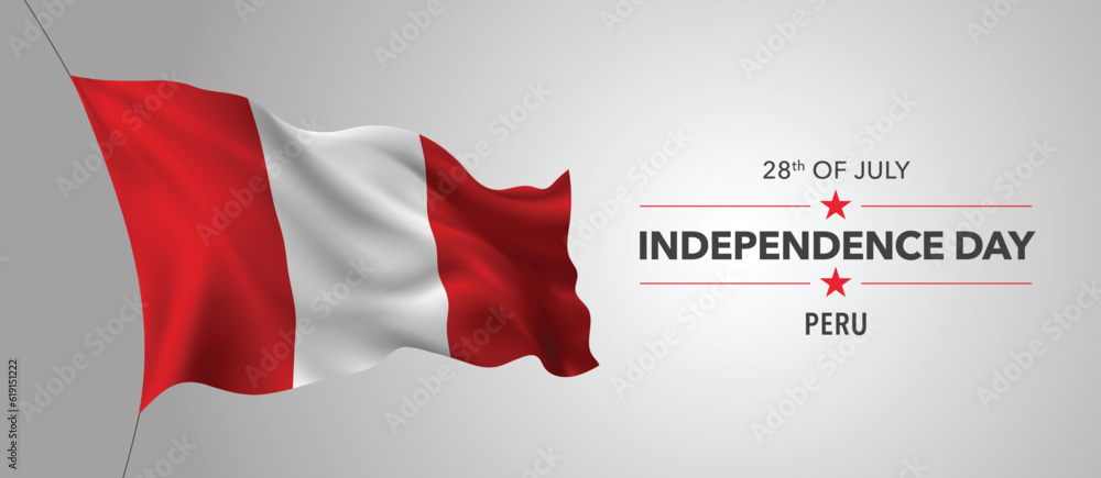 Peru happy independence day greeting card, banner with template text vector illustration Peru happy independence day greeting card, banner with template text vector illustration