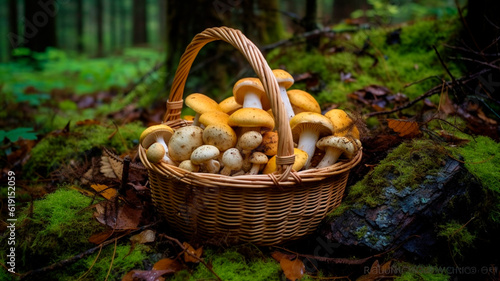 Foraging for Wild Mushroom Harvest: Healthy, Fresh, and Edible Treats from the Forest. Generative AI