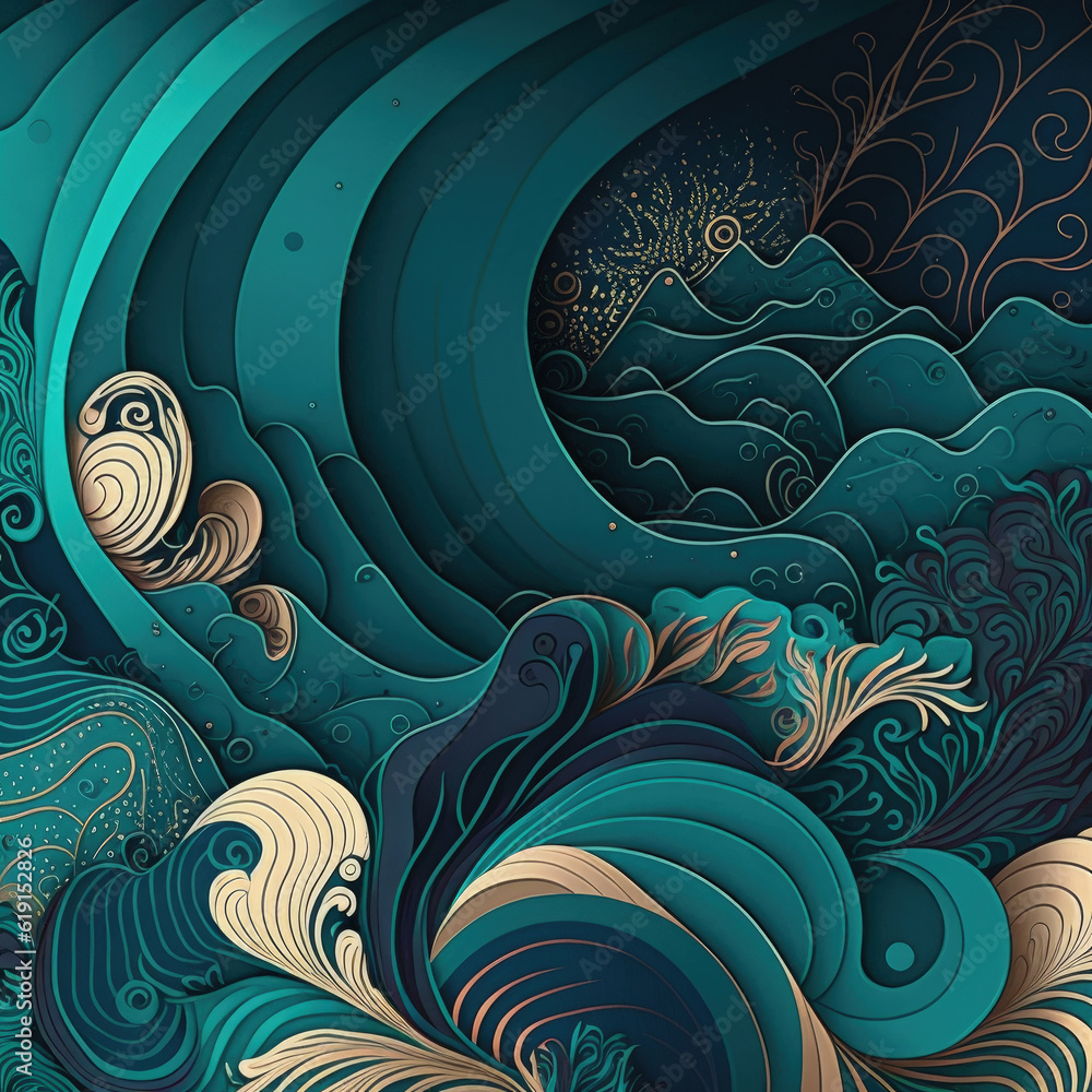 sea waves seamless pattern sea waves seamless pattern