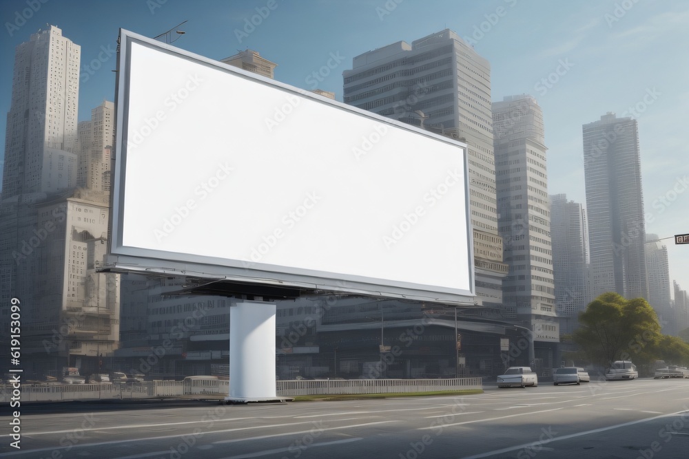 Fototapeta premium blank billboard with white space in the city made with Generative AI