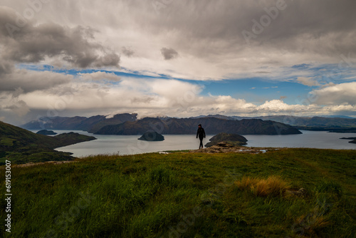 landscape with lake and mountains