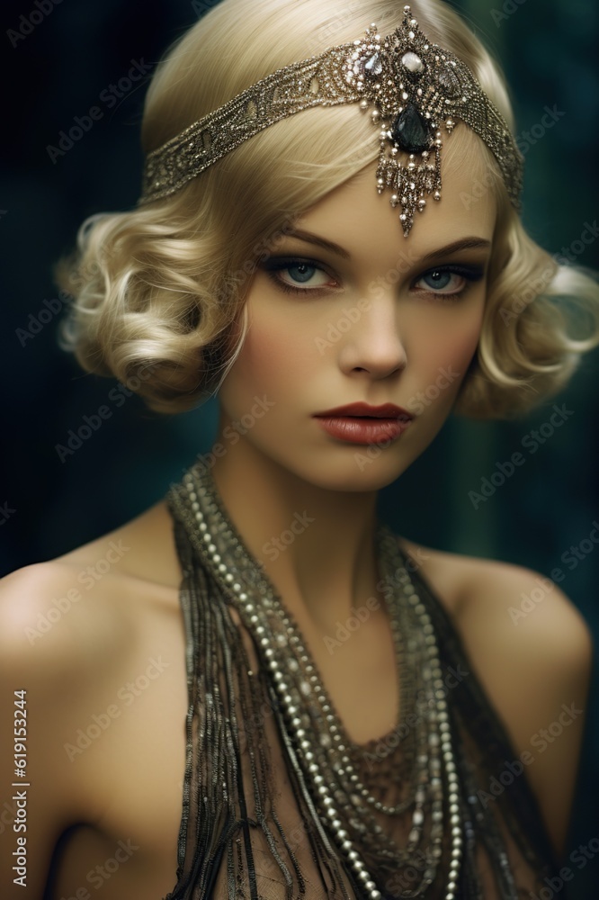 1920's glamour girl. AI-generated art. 1920's glamour girl. AI-generated art.