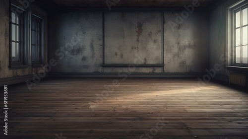 Vintage style empty room with old wall on background