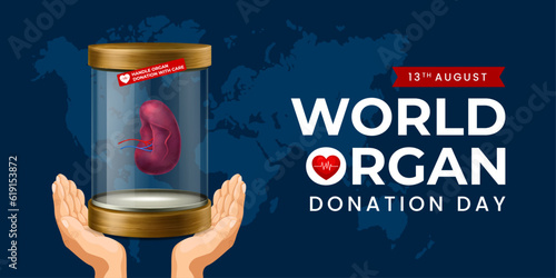 World organ donation day with spleen for transplantation, saving lives, artwork, print, doodle, vector illustration (Vector)