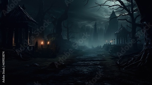 fantasy black medieval city epic mythical dark atmosphere © Birtan