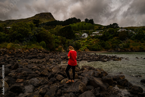 person walking on the beach
