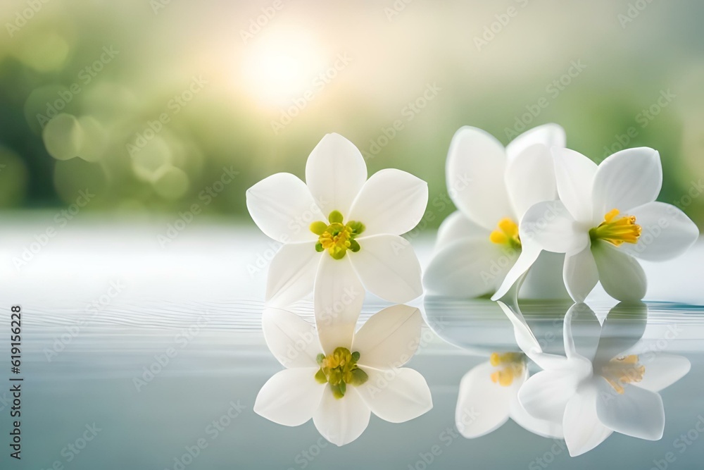 white flowers in the garden by AI generating white flowers in the garden by AI generating