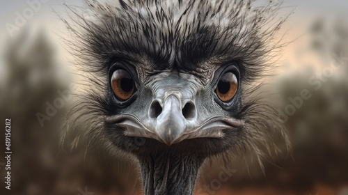 ostrich head close up HD 8K wallpaper Stock Photographic Image