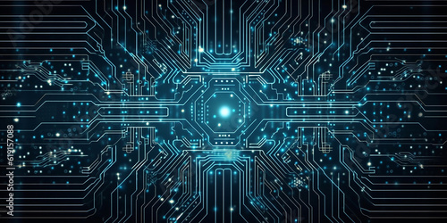 background in digital electronic circuit board or holography style. Generative AI