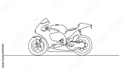 motor sport vector illustration,sports motorcycle design concept. modern continuous line drawing graphic design.
