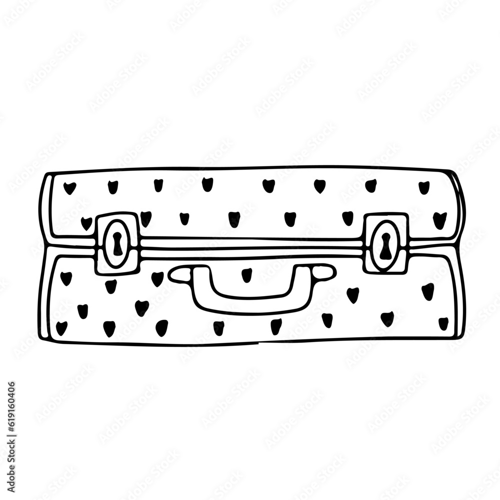 Suitcase for traveling. Hand luggage. Bag. Vector illustration on white