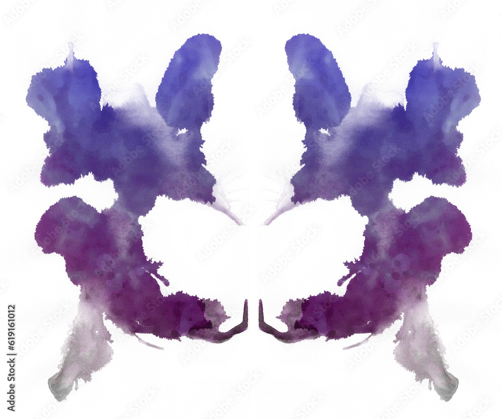 Colorful Rorschach Inkblot Test Illustration Isolated on Transparent ...