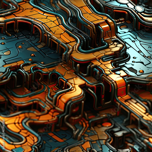 Seamless Tiled Background Abstract Circuit