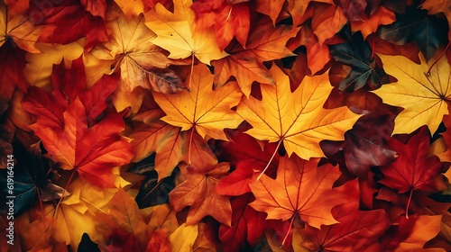 Beutiful autumn leaves backgrounds  Generative Ai